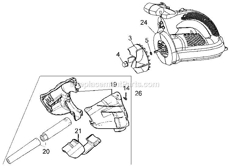 Black and Decker BL1200 (Type 2) 120 Volt Corded Blower Power Tool Page A Diagram
